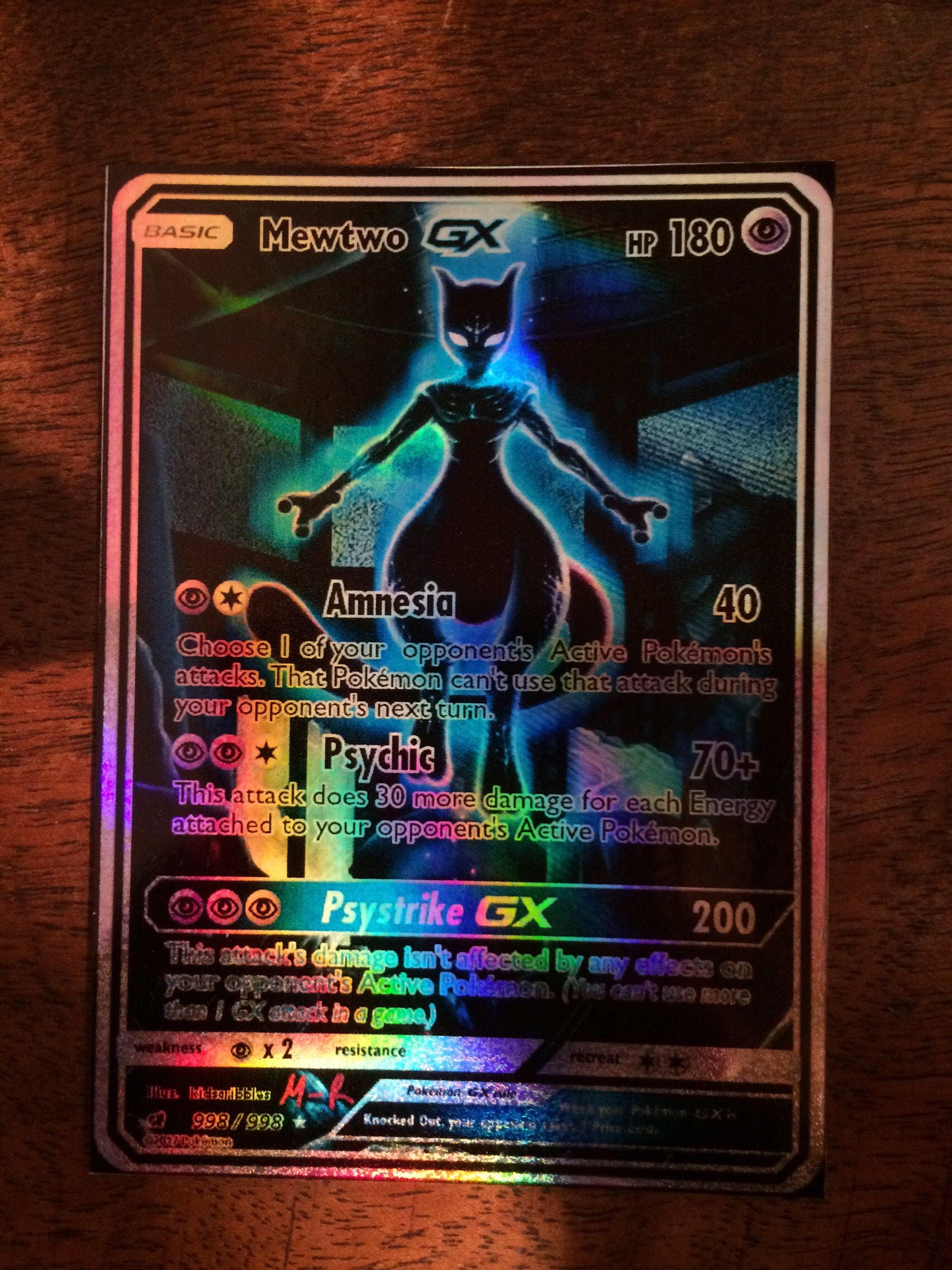 Mewtwo shadow gx ex pokemon card orica proxy