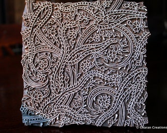Pottery Stamps, Indian Wood Stamp, Textile Stamp, Wood Blocks, Tjaps, Printing Stamp- Seamless Floral/Paisleys Pattern