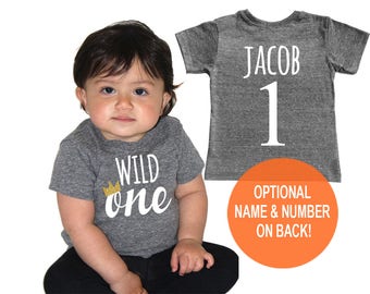 First 1st Birthday Wild One Tri Blend Baby First Birthday T-Shirt - Infant Boy and Girl Tee