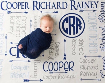Personalized Boy Blanket - Monogram Boy Blanket - Personalized Baby Blanket - Monogram Baby Boy Blanket - Name Blanket - Baby Shower Gift