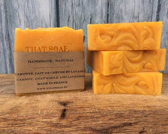 Carrot and Goat's Milk & Lavender Soap, Handmade soap, Natural Soap, That Soap, Lavender Soap