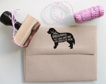 Custom Address Stamp - Bernese Mountain Dog Return Address Stamp, customized gift for holidays, housewarming and weddings, school