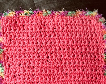 Coral Dish Cloth Hand Crochet