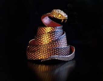 ADDER belt, Copper ... snake belt, buckle,