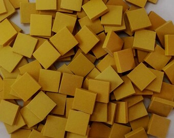 Ceramic mosaic tiles, 17x17 mm (11/16 inch), Matt Mustard
