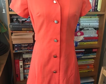 1960's/1970's Polyester Button Front Dress by R&K Knits - With Tag!