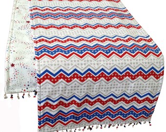 Red. White and Blue Table Runner, 4th of July, Patriotic Table Runner