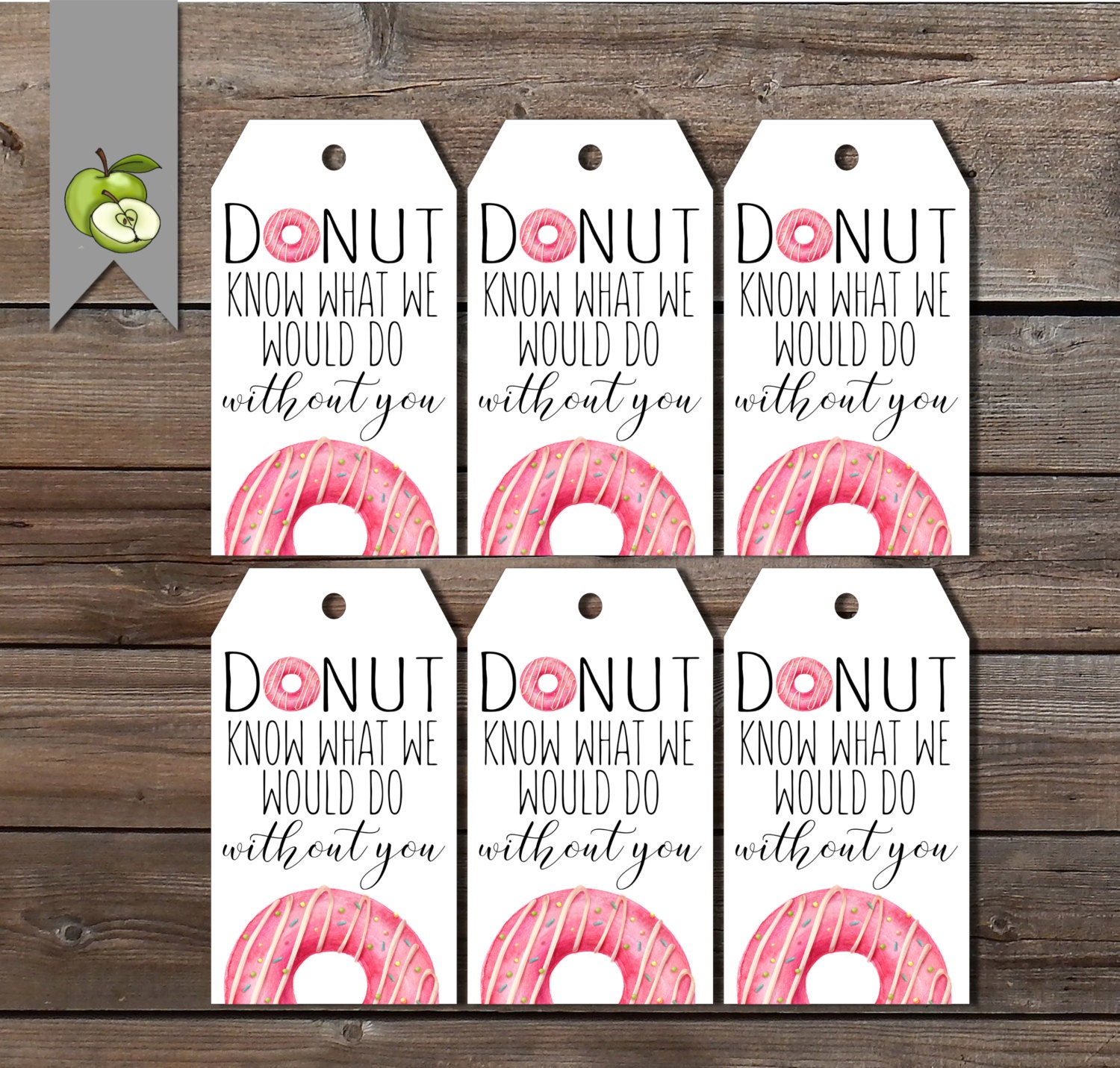 donut gift tag Teacher Appreciation Gift Tag Teacher Gift