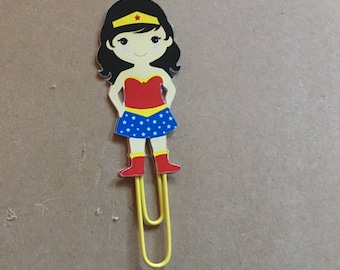 Wonder woman planner clip, wonder woman bookmark, Superhero paper clip, superhero book mark, superhero planner clip, wonder woman clip