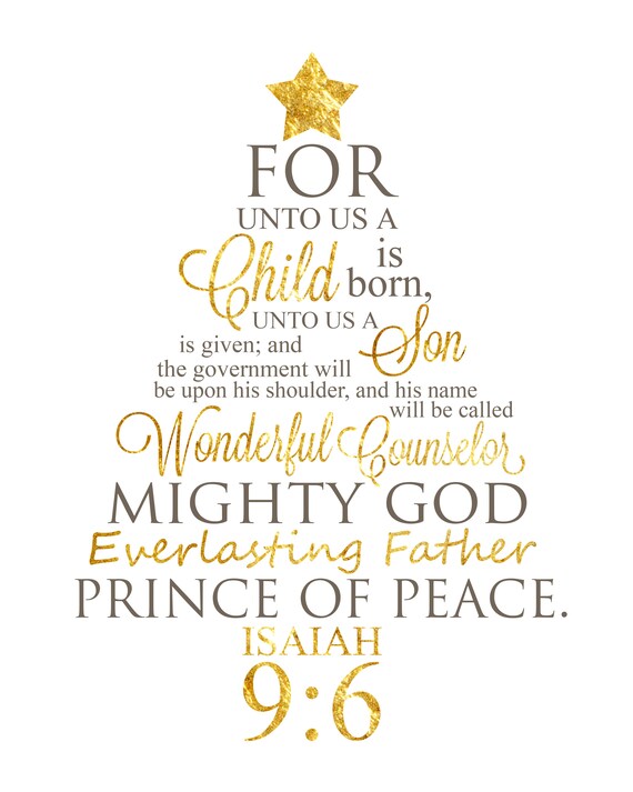 PRINTABLE Isaiah 9:6 For Unto Us a Child is Born