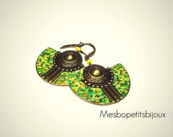 colorful earrings, abstract painting