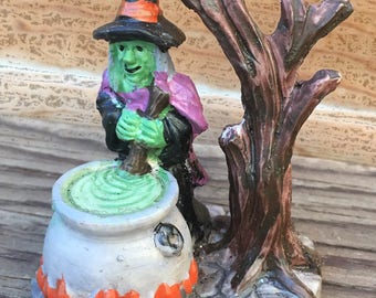 Halloween Fairy Garden Witch with Cauldron
