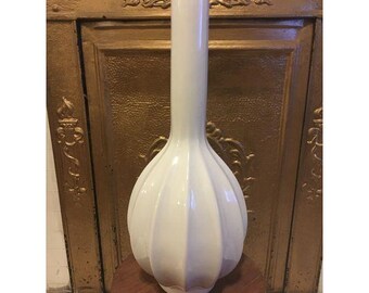 Large White Ceramic Bud Vase