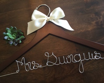 Sale Personalized Wedding Hanger Bridal Hanger Bride Hanger with Custom Wire Name Hanger Wedding Dress Hanger
