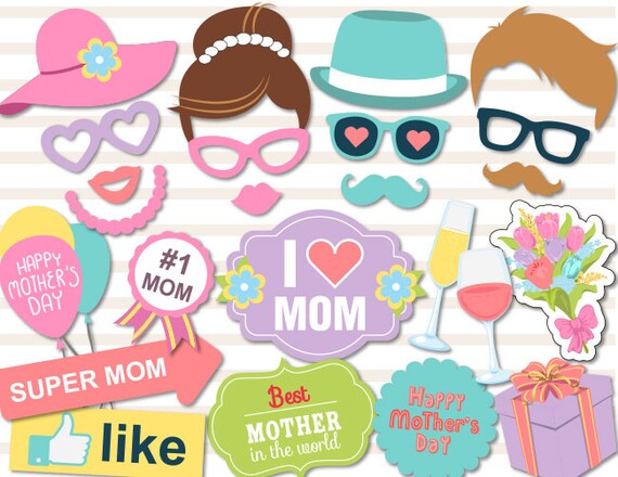 Instant Download Mother's Day Photo Booth Props Printable