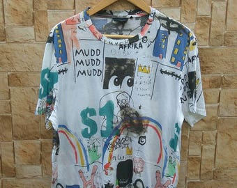 Paul Smith X Jean Michel Basquiat Vintage Rare Artisan Soft Shirt Clothing Short Sleeve Pop Art Designer Shirt