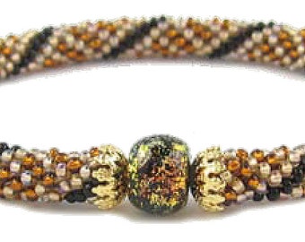 50 OFF Gold Dichroic Bead Crochet Bracelet Kit by Ann Benson