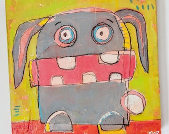 Unhinged Bunny Original Painting
