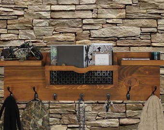 Entryway Organizer, Mail Organizer, Wood Shelf, Key Holder, Storage Organizer, Coat Rack, Mail Holder, Wall Organizer