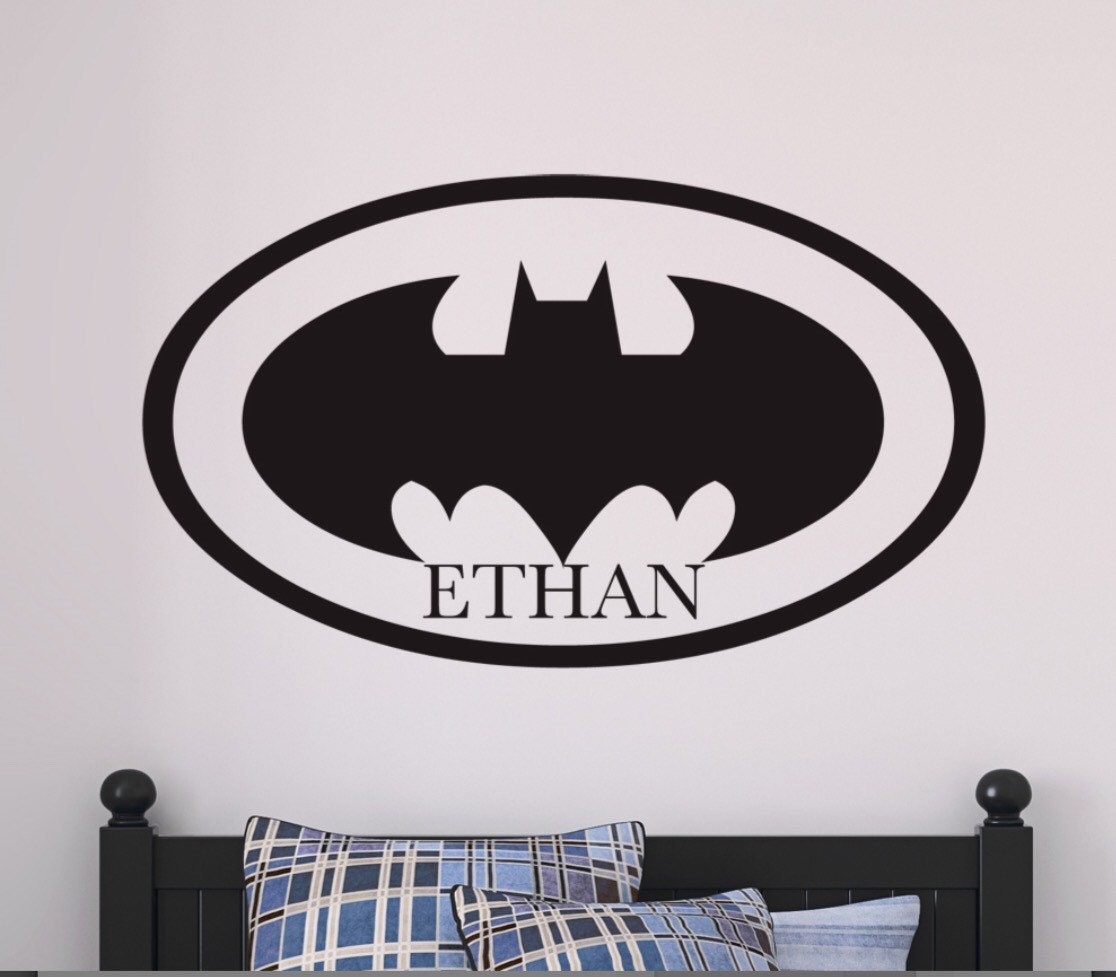BATMAN Wall Decal Vinyl Wall Decal Batman Name LARGE Marvel