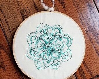 Floral Mandela embroidered wall decor