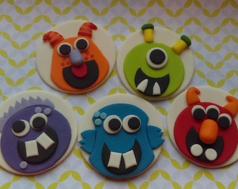 Edible Monster Cupcake Toppers Set of 12