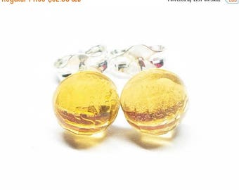 25% OFF AAA Citrine Gemstone . Small 6mm Round Dome . Sterling Silver Posts Studs Earrings . Yellow Minimalist Earrings . Free Shiping . E16
