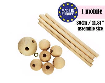 Baby Mobile, Wooden Mobile DIY Kit, Crib Mobile DIY, Wooden Mobile Baby, DIY Baby Mobile Kit, Crib Mobile Hanger, Nursery Mobile, Diy Mobile