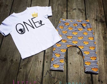 Wild One First Birthday Shirt- Where the Wild Things Are Birthday shirt- Boys First Birthday