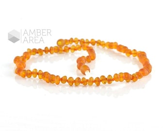 Baltic Amber necklace, Cognac Amber Color, Baroque Amber Beads, 44 m, 7940