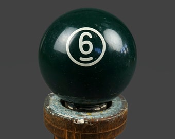 No. 6 Bakelite Billiard Ball Size 2.25" Six VI Green Color Pool Solids Antique