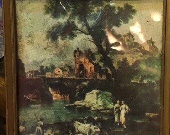 Double sided 19th century art reproduction