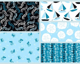 Tides Jane Dixon Cotton Fabric Collection 5 Yard Bundle Andover beach Quilting Sewing Fabrics