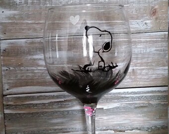 Snoopy Wine Glass/Peanuts/Charlie Brown