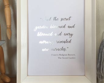 The Secret Garden Quote Foil Print