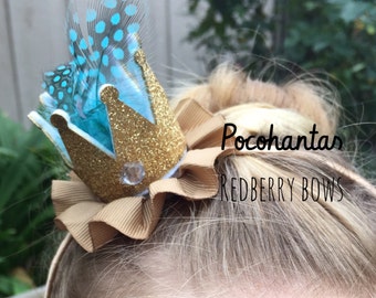 POCOHANTAS CROWN with Rhinestone Crown Embellishment-approximately 2"x2"