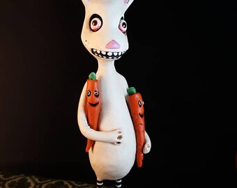 Creepy Cute Easter Bunny Rabbit Holiday Folk Art