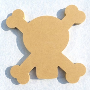 Skull and Crossbones Plaque - Use as a Base for Mosaics Decoupage or Decorative Painting - Unfinished MDF Made From Recycled Material