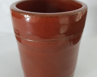 Handmade Ceramic Cup Glazed in Tomato Red