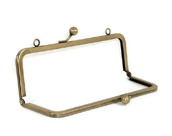 8x3 Antique Brass Purse Frame With Loops FREE U.S. SHIPPING