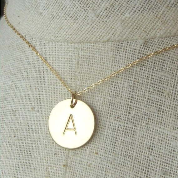 Gold Initial Necklace Gold Letter Necklace Gold Monogram