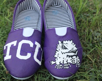 TCU Hand Painted Shoes