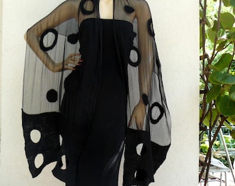 Nuno Felted scarf wool and silk Clothing gift