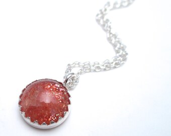 Oregon Sunstone Necklace in Silver and Sunstone