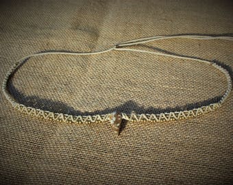Tiara macrame necklace with semi - precious stone