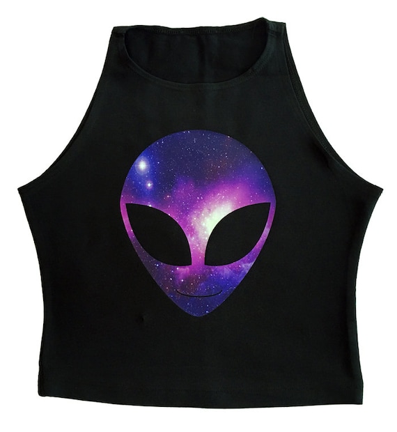 Galaxy Alien Crop Top Galaxy Shirt Alien Shirt Alien Crop