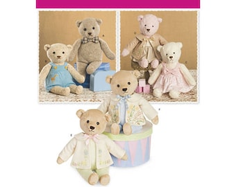 Simplicity Pattern 8155 Stuffed 21-1/2 " Bears with Clothes
