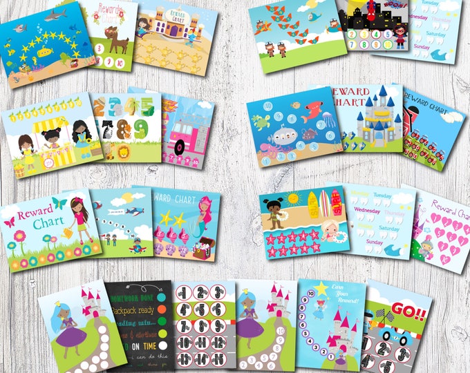 Sale Printable Reward Chart - Preschool Activity - Potty Training - Pretend Play - Preschool Activity - Montessori Preschool - Boys Room - P