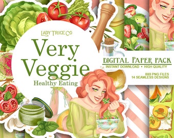 Very Veggie Digital Paper Pack