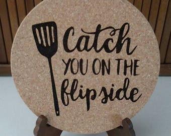 Kitchen Trivet Cork .Laser Engraved Custom Trivets